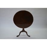 A George III mahogany tilt top tripod table