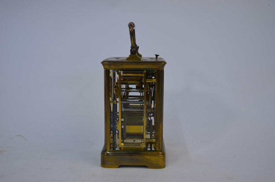 A 19th century French brass carriage clock - Image 8 of 12