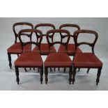 Six Victorian mahogany dining side chairs (6)