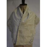 An early 1900's sheared white beaver fur stole