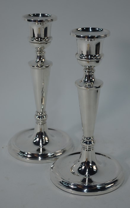 A pair of loaded silver baluster candlesticks - Image 2 of 3