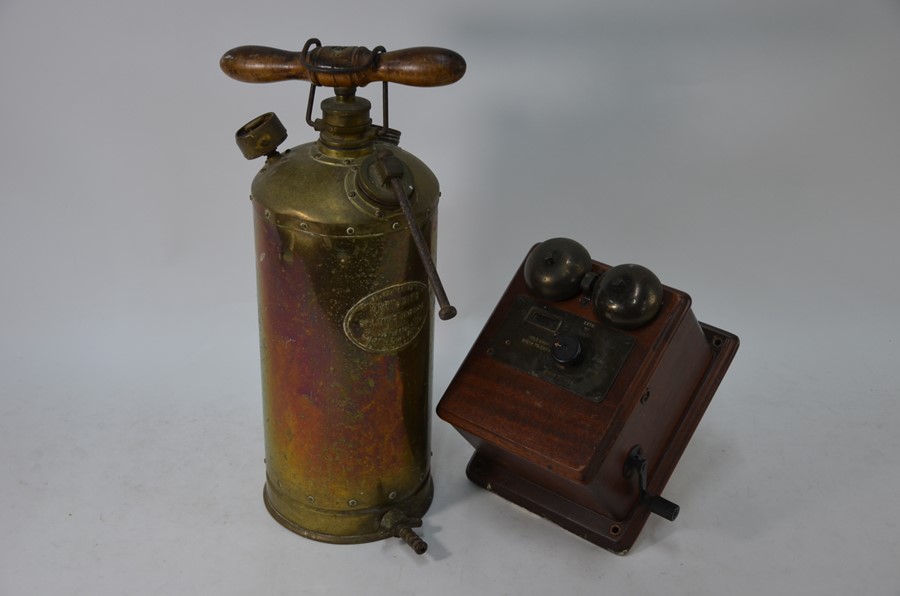 A vintage GPO telephone Bell Set no. 20, F.H.R. 62/4 and spraying machine