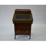 A late 19th century inlaid satinwood Davenport desk