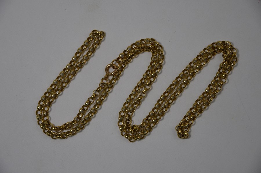 A 9ct yellow gold belcher chain