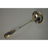 A George IV Scottish silver fiddle and shell soup ladle