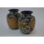 A pair of Doulton Lambeth Slaters patent vases by Edith Lupton