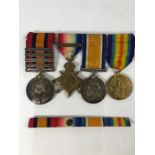 A Boer War/WWI group of four medals to 4535 Sgt. E. McLean Williams, 16th Lancers