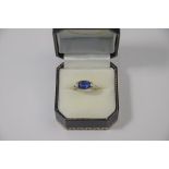 A contemporary sapphire ring