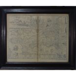 A 17th century county map engarving of Cornwall by John Norden and John Speed