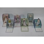 Six Royal Worcester porcelain figures from the 'Victorian' series