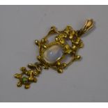 A 19th century moonstone set pendant