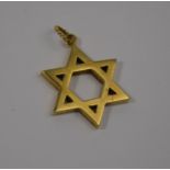 A 9ct yellow gold Star of David pendant