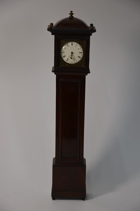 An early 19th century mahogany miniature longcase clock watchstand - Image 3 of 18