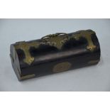 A Victorian brass-mounted ebony glove box/casket