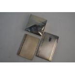 A heavy quality Art Deco silver cigarette case, epns example and silver cigarette box
