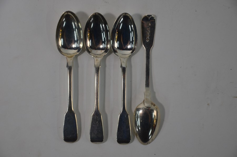 A pair of Victorian silver fiddle pattern tablespoons and other silver items - Image 2 of 4