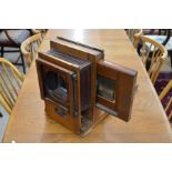 A 19th century mahogany bellows slide projector (A/F)
