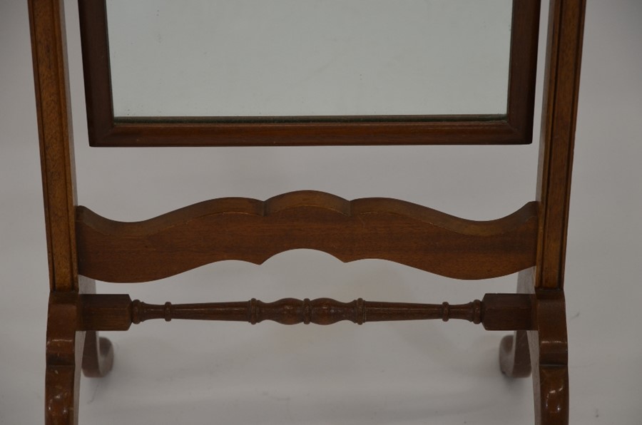 An Edwardian mahogany framed cheval mirror - Image 6 of 8