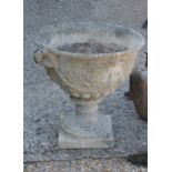 Large Regency style cast stone garden urn planter