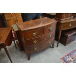 A small mahogany chest of two short over two long drawers