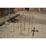 Pair ball head hoop obelisks