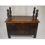 A George III oak coffer with later alterations