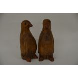 Two wooden standing penguins (2)