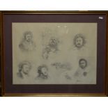 Colin Birchell ltd ed print of Pavarotti, 37.5 x 52 cm