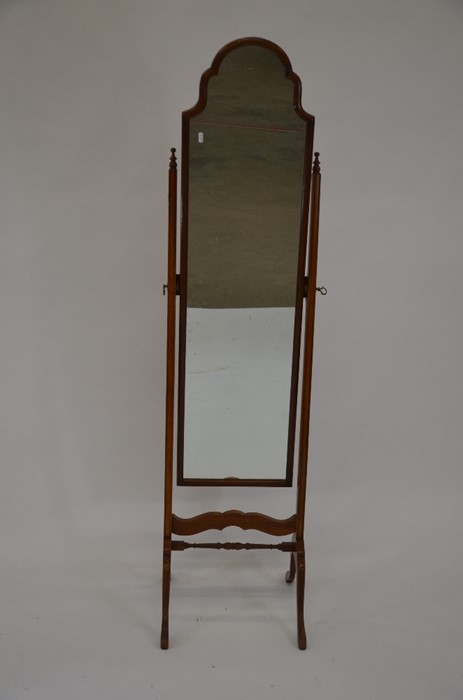 An Edwardian mahogany framed cheval mirror - Image 2 of 8