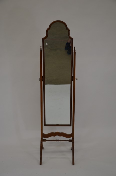 An Edwardian mahogany framed cheval mirror - Image 4 of 8