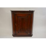 A 19th century mahogany hanging corner cupboard with single panelled door