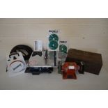 'Pro Spray' hand sprayer to/w electric disc cutter and Sealy bench grinder and metal toolbox, all