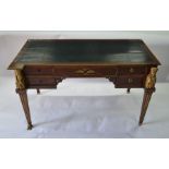 A French Empire-style gilt metal mounted bureau plat