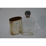 An Edwardian glass hip flask