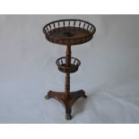 Victorian rosewood graduated two tier gallery top wine table
