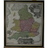 An early 18th century German map engraving of England and Wales