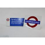 A London Underground enamel sign 'Underground' (2)