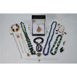 A collection of bead necklaces