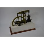 A well engineered 1 inch scale model of a stationary beam engine, 48 cm long o/all