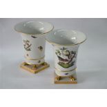 Pair of Herend porcelain vases