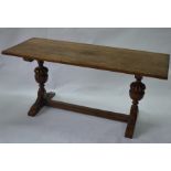 A 17th century style oak refectory dining table, 168 cm x 68 cm x 78 cm h