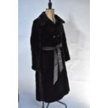 Lady's black shearling fur coat