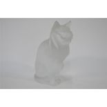 Lalique: frosted glass cat