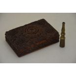 A 19th century Indian sandalwood rectangular box with hinged cover