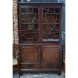 A 19th century mahogany astragal-glazed bookcase cabinet