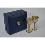 Pair of silver Wells Cathedral goblets