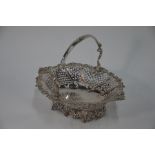 A late George II pierced silver fruit basket