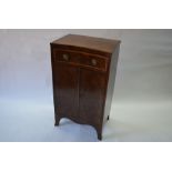 A Sheraton style mahogany inverted bow-front side cabinet