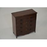 A 19th century mahogany miniature chest of drawers