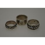 Three contemporary rings